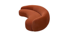 Orange Velvet Curved Sofa
