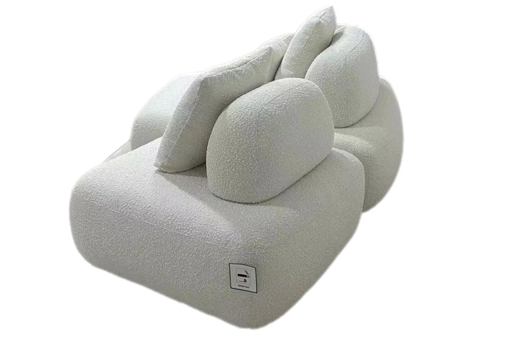 Modular Sofa Chaise Lounge +1 Seater White Boucle in stock