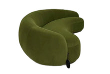 Olive Green Velvet Curved Sofa