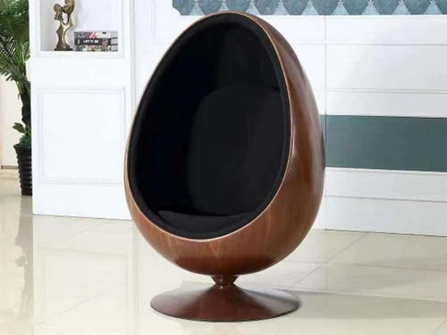Pod Egg Chair Walnut Wood Finish Shell Made to Order