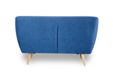 Retro Scandinavian Compact Design Blue 2 Seater Sofa