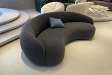 Grey Boucle Curved Sofa