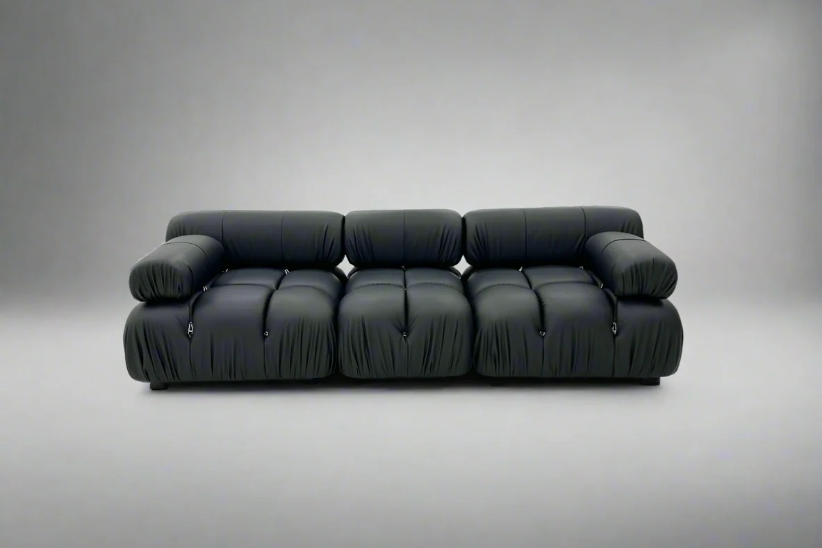 Modular sofa- black leather -JYX-006- Made To Order