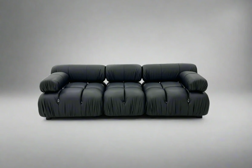 Modular sofa- black leather -JYX-006- Made To Order