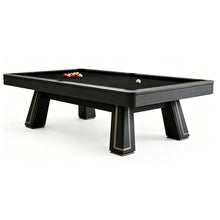 9ft Pool Dining Table Slate Bed Solid Wood Black & Gold Finish Game Room Man Cave FREE Delivery