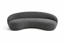 Dark Grey Boucle Curved 2 Seater Sofa+4x Square Cushions +1x Ball Cushion Made To Order