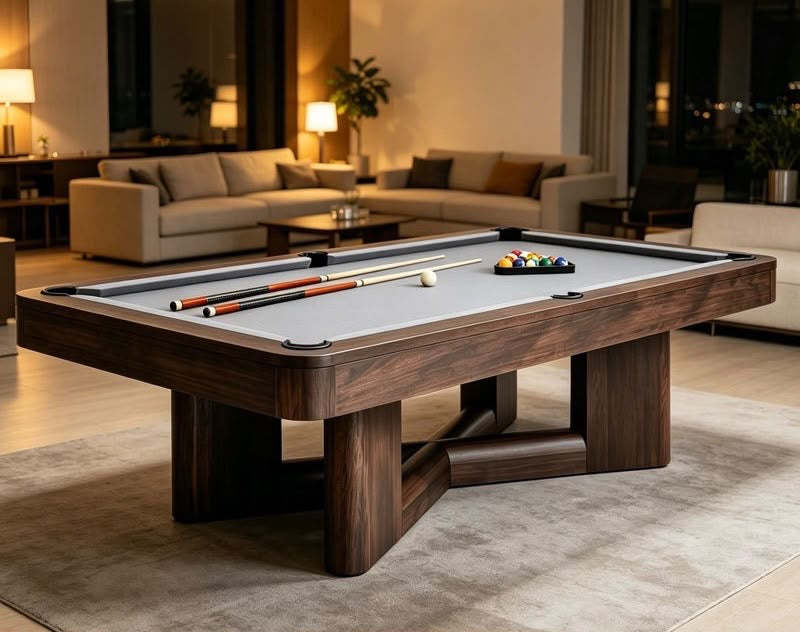 8ft Pool Dining Table Slate Bed Solid Wood Game Room Man Cave FREE Delivery