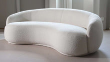 White Curved Sofa – Sculptural Upholstered Arc Couch for Contemporary Living Rooms White Boucle in stock (WT-TEDDY AP)