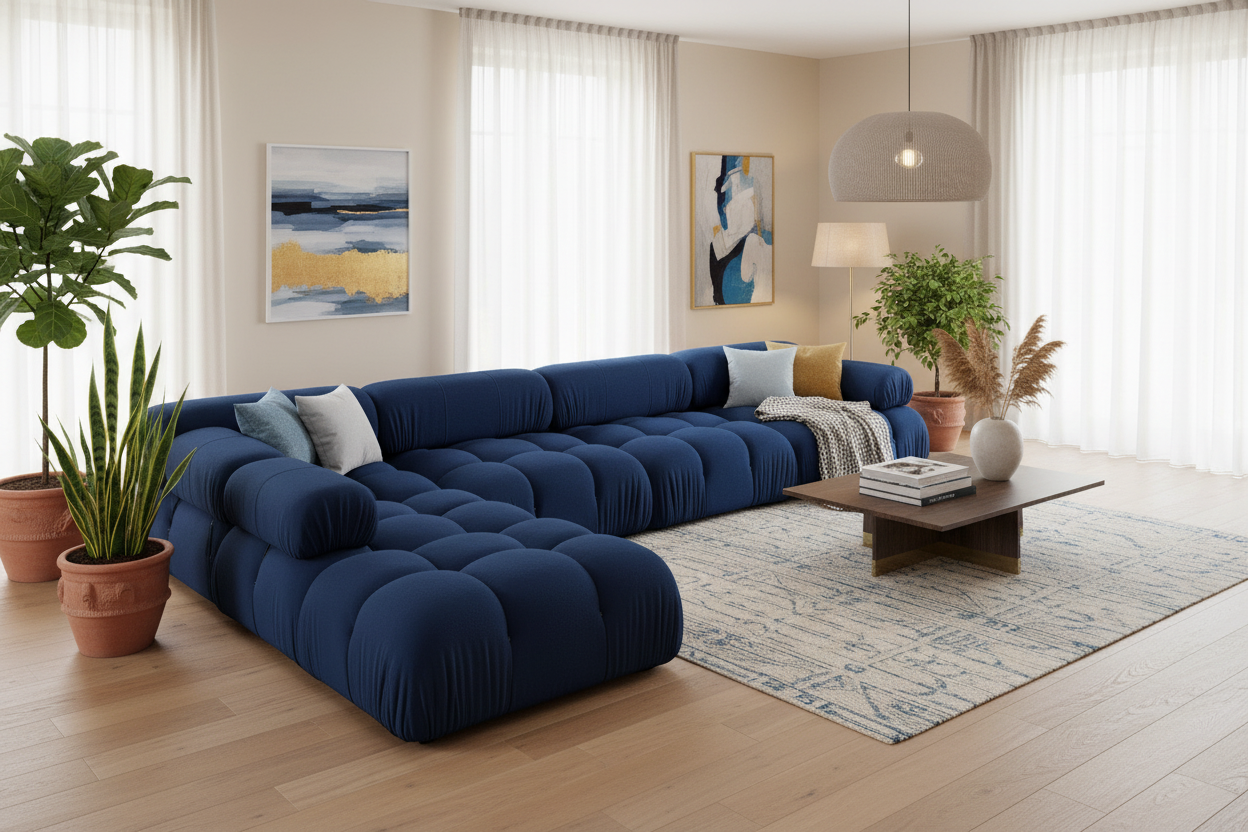 Blue Modular sofa - Choice of Fabric & Colour Made To Order