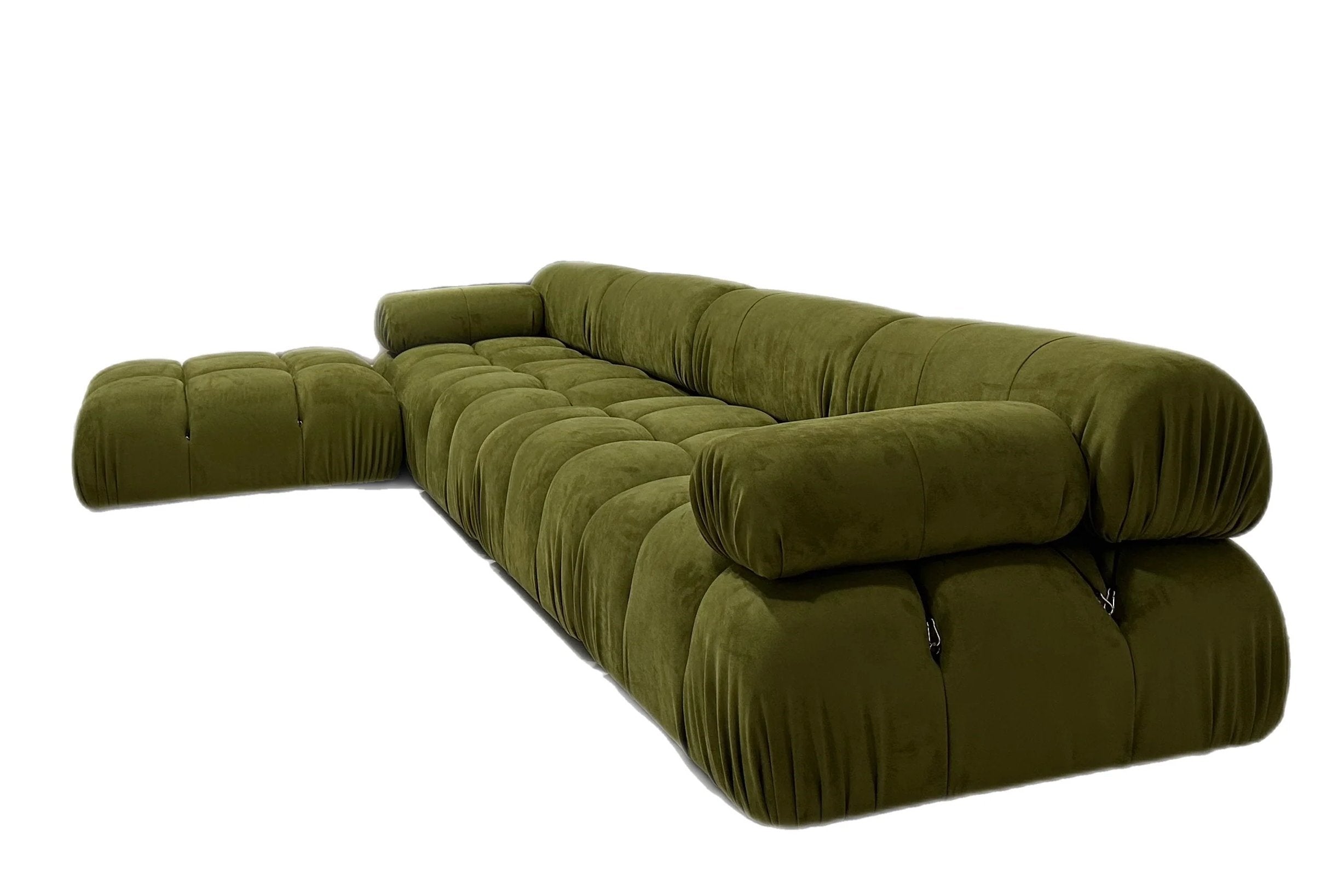 Olive Green Velvet Modular sofa Made To Order