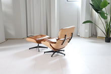 Mid-Century Classic Lounge Chair + Stool Genuine Leather Made To Order