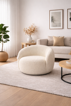 Crescent Cashew One Seater sofa White Boucle In Stock