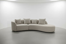 Large Curved 3 Seater Sofa Light Grey Boucle Made To Order FREE UK Delivery