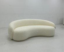 White Teddy Boucle Curved Sofa in stock