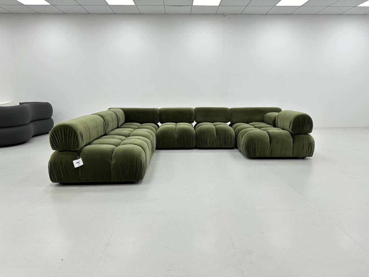 Olive Green Velvet Modular Sofa Set - Made To Order
