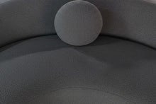 Dark Grey Boucle Curved 2 Seater Sofa+4x Square Cushions +1x Ball Cushion Made To Order