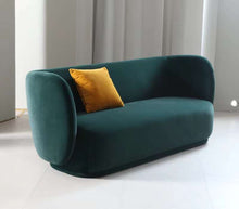 3 Seater Green Velvet Fabric Sofa Contemporary Design In Stock