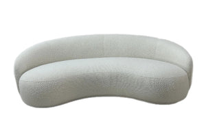 White Cream Boucle Curved Sofa Made To Order