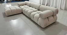 Beige Faux Suede Modular 3 Seater sofa in stock