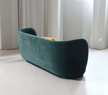 3 Seater Green Velvet Fabric Sofa Contemporary Design In Stock