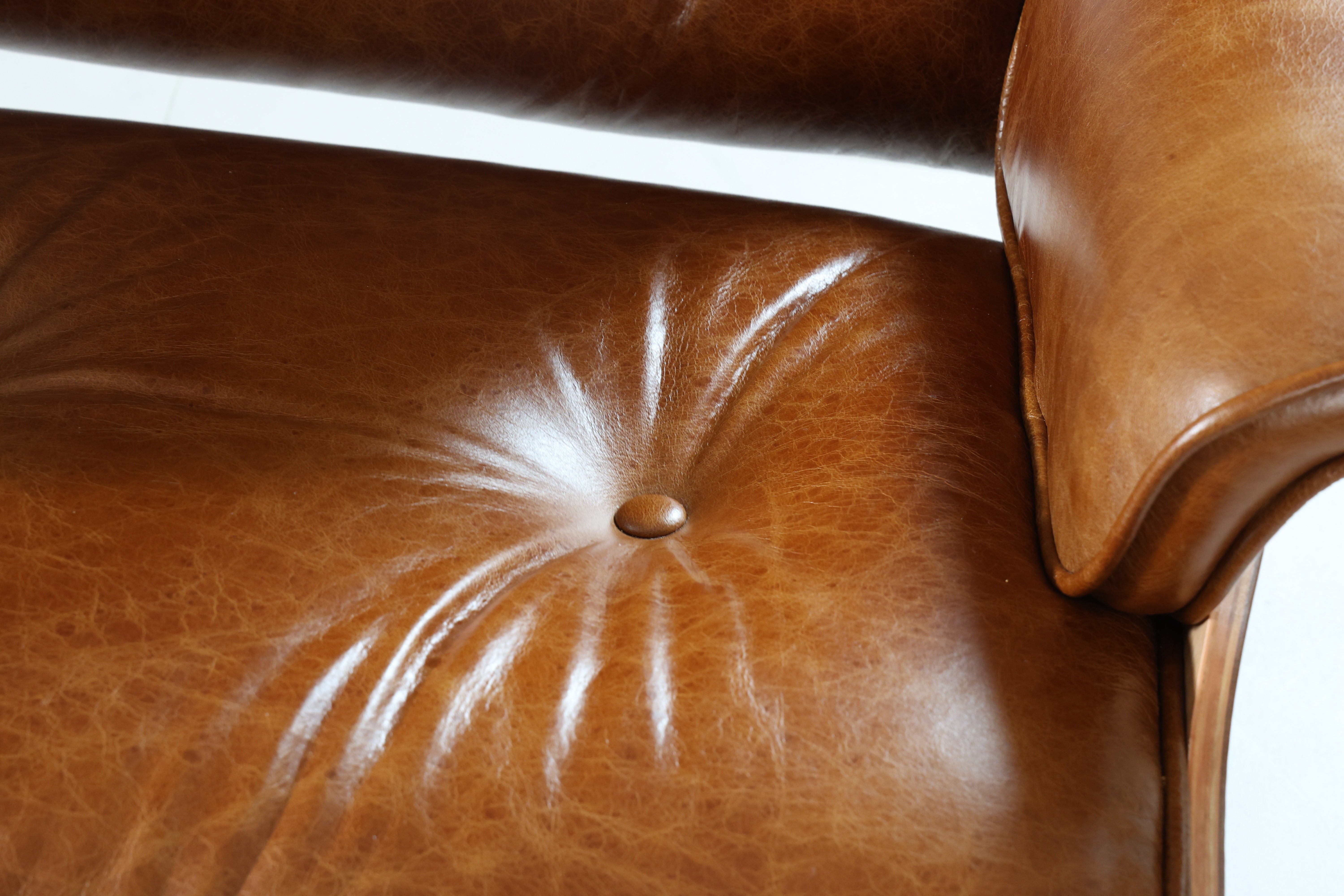 Mid-Century Classic Lounge Chair + Stool Genuine Leather Made To Order