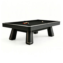 9ft Pool Dining Table Slate Bed Solid Wood Black & Gold Finish Game Room Man Cave FREE Delivery