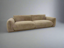 3 Seater Beige Faux Fur Contemporary Retro Design November Delivery