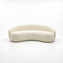 White Curved Sofa – Sculptural Upholstered Arc Couch for Contemporary Living Rooms White Boucle in stock (WT-TEDDY AP)