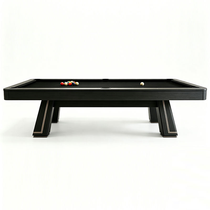 9ft Pool Dining Table Slate Bed Solid Wood Black & Gold Finish Game Room Man Cave FREE Delivery