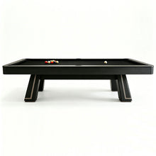 9ft Pool Dining Table Slate Bed Solid Wood Black & Gold Finish Game Room Man Cave FREE Delivery