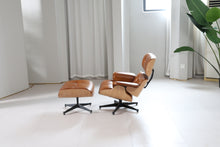 Mid-Century Classic Lounge Chair + Stool Genuine Leather Made To Order