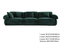Mid Century Olive Green Chenille 3 Seater Sofa Contemporary made to order