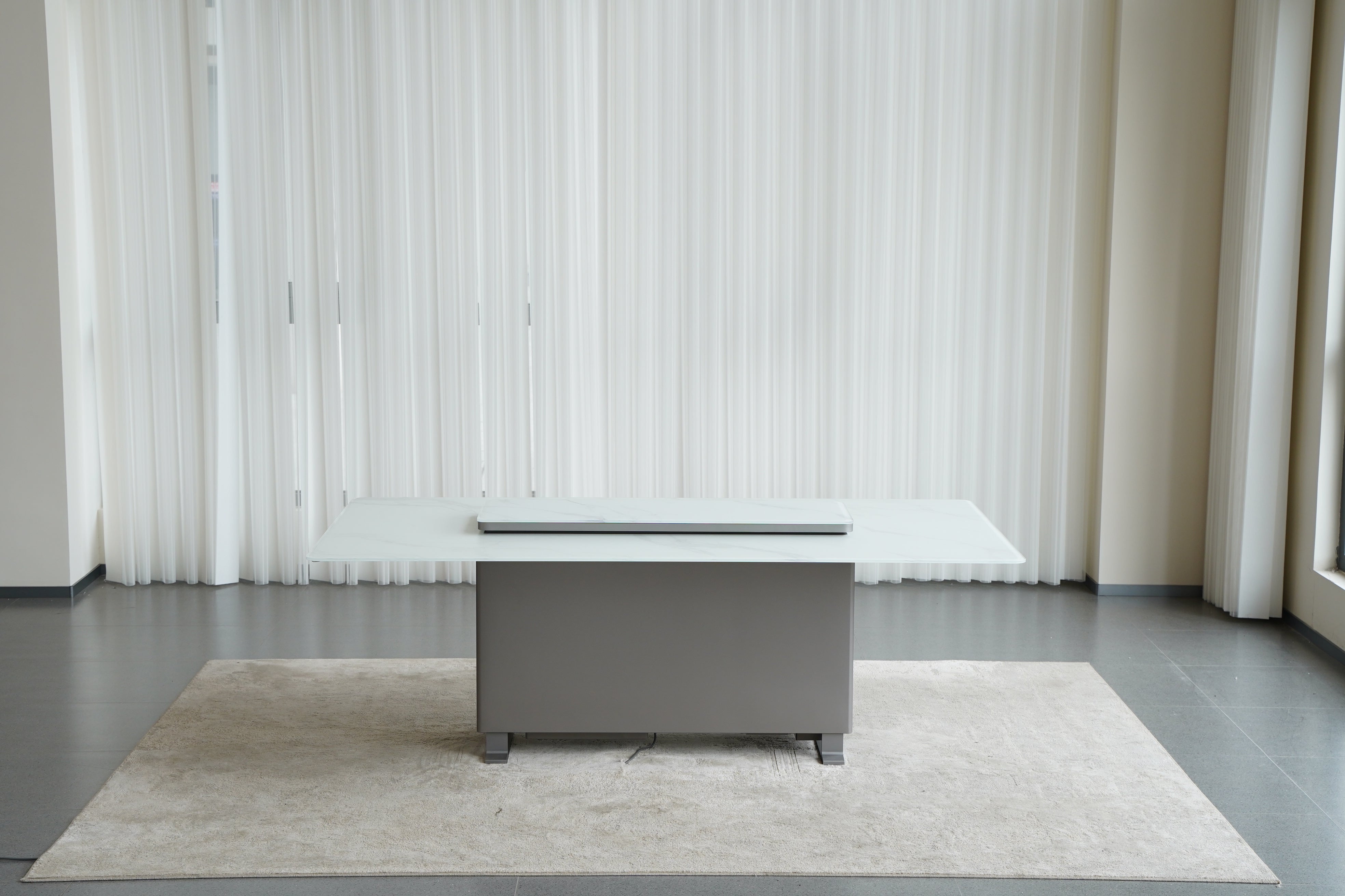 SMT Built-in Refrigerator Smart Dining Table Motorised Glass Or Wood Top Made To Order Intro Offer Available