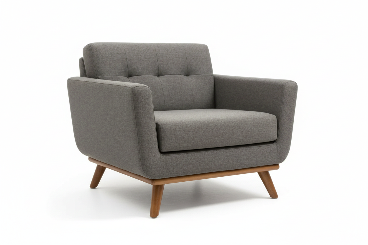 Modern Scandinavian Style Grey 1 Seater Sofa in stock