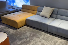 Modular Sectional 4 Seater Corner Sofa Grey Yellow Fabric In Stock