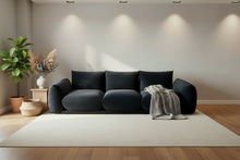 3 Seater black Velvet Sofa Contemporary Retro Design Made To Order