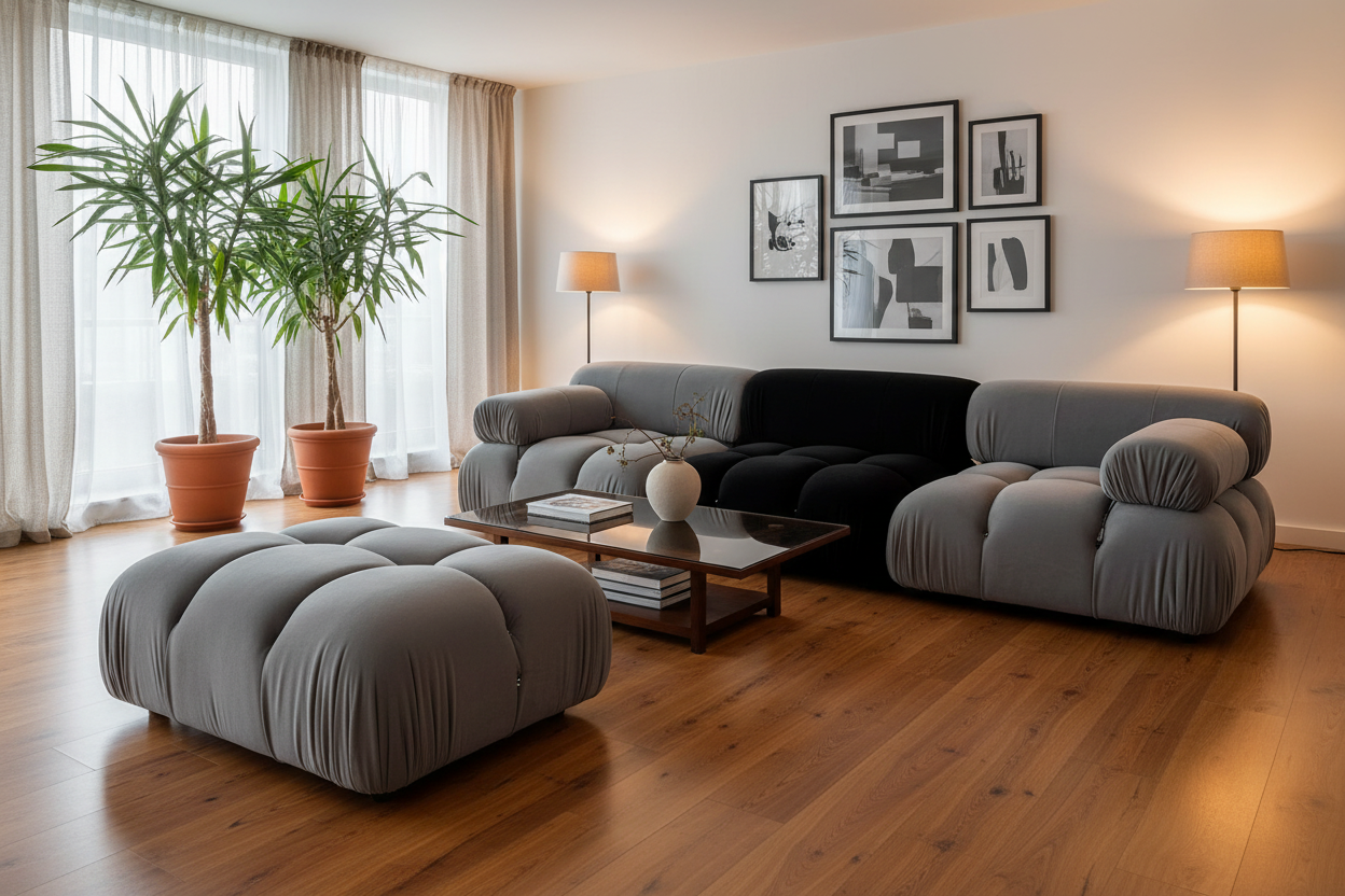 Grey and black Modular sofa - Choice of Fabric & Colour Made To Order