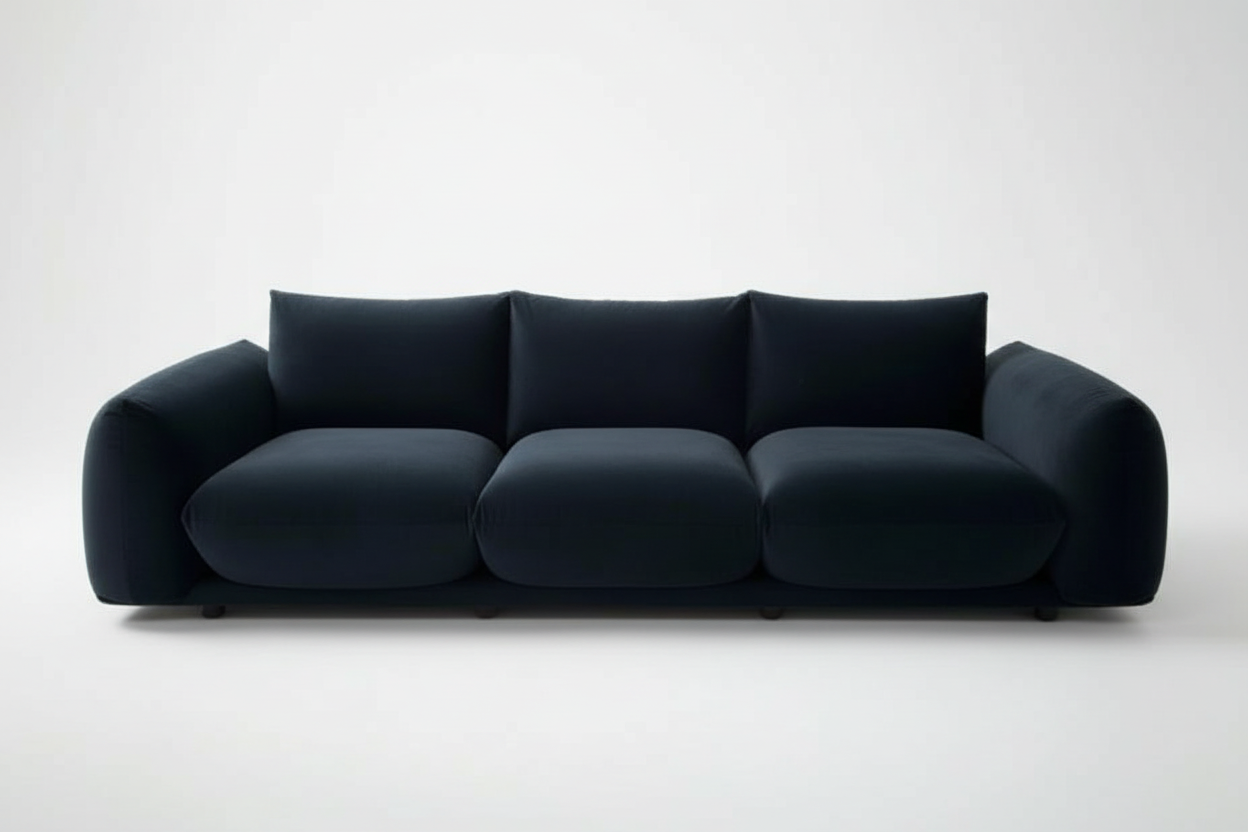 Chocolate Brown Velvet MODAL-13 3 Seater Sofa Contemporary Retro Design Made To Order