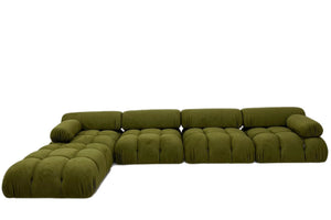 Olive Green Velvet Modular sofa Made To Order