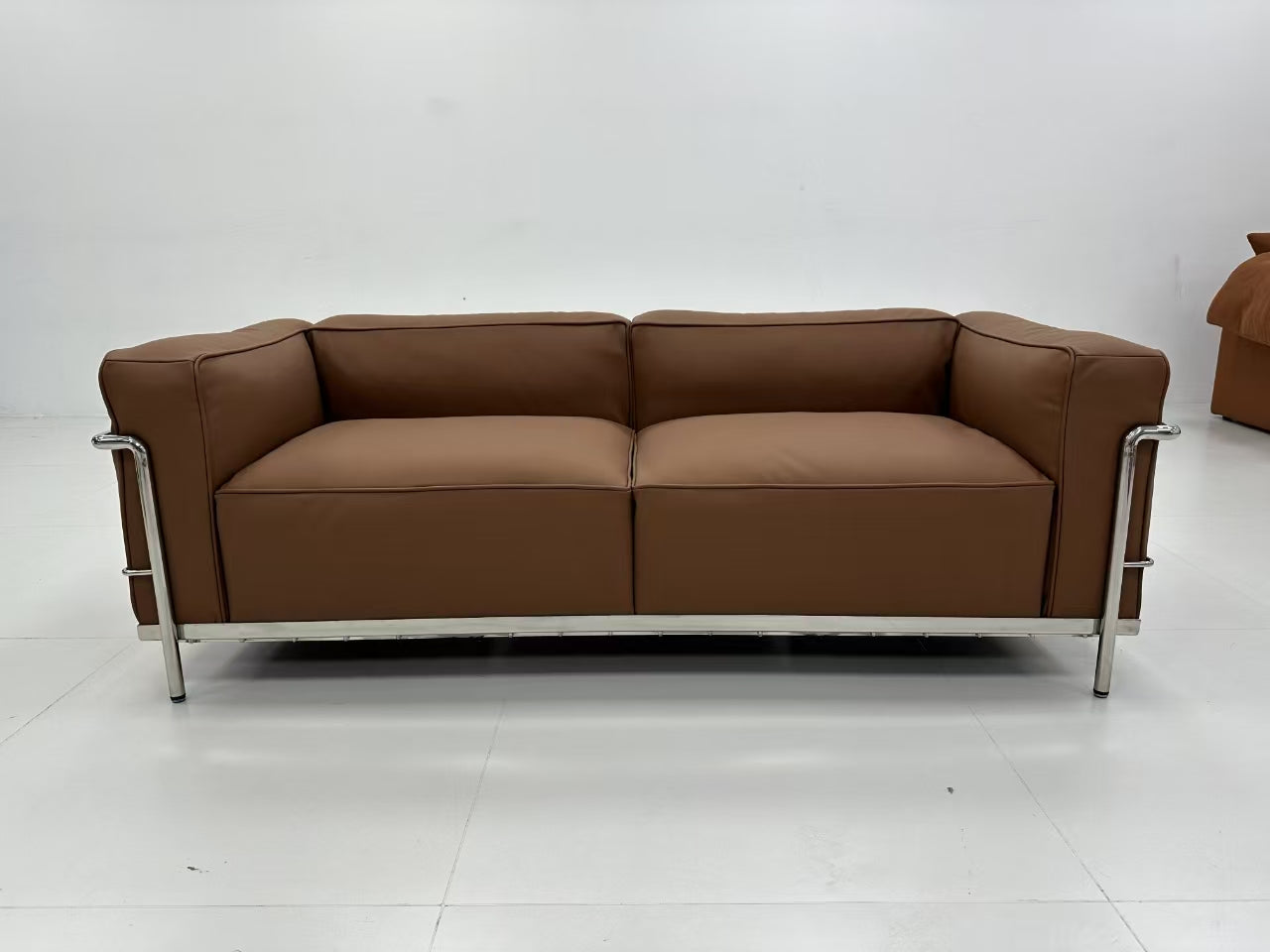 Mid-Century Retro LC Grand Inspired Design 2 Seater Sofa Leather Made To Order