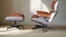 Aviator Collection W206 Mid-Century Classic Lounge Chair + Stool Genuine Leather Made To Order