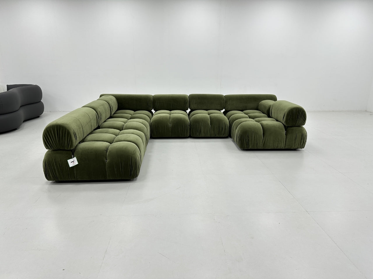 Olive Green Velvet Modular Sofa Set - Made To Order