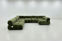 Olive Green Velvet Modular Sofa Set - Made To Order