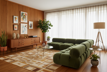 Olive Green Velvet Modular Sofa Set - Made To Order