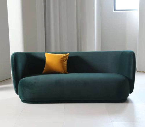 3 Seater Green Velvet Fabric Sofa Contemporary Design In Stock