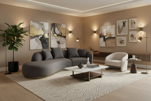 Slate Grey Faux Suede Curved 3 Seater Made to Order