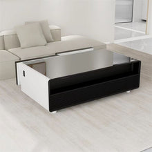 SMT 135Pro Smart Built-In Refrigerator Coffee Table 130L Dual Drawer LED Wireless Charge USB Bluetooth Speakers