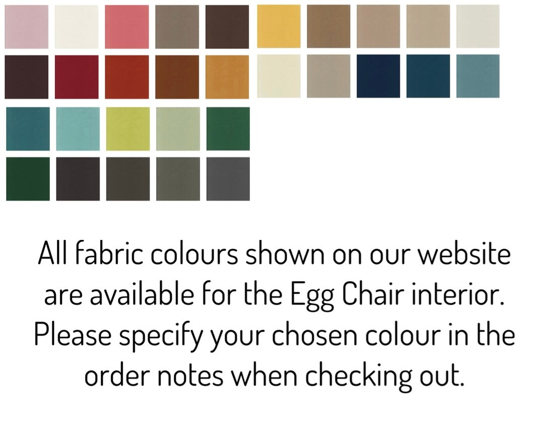 Pod Egg Chair Walnut/White/Red/Yellow/Shell Made to Order