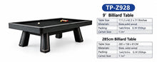 9ft Pool Dining Table Slate Bed Solid Wood Black & Gold Finish Game Room Man Cave FREE Delivery