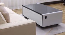 SMT 135Pro Smart Built-In Refrigerator Coffee Table 130L Dual Drawer LED Wireless Charge USB Bluetooth Speakers